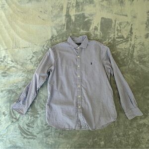 Polo Ralph Lauren Large Classic Fit Button Down Shirt Men’s Purple Check
